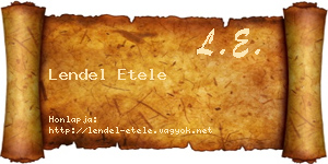 Lendel Etele névjegykártya